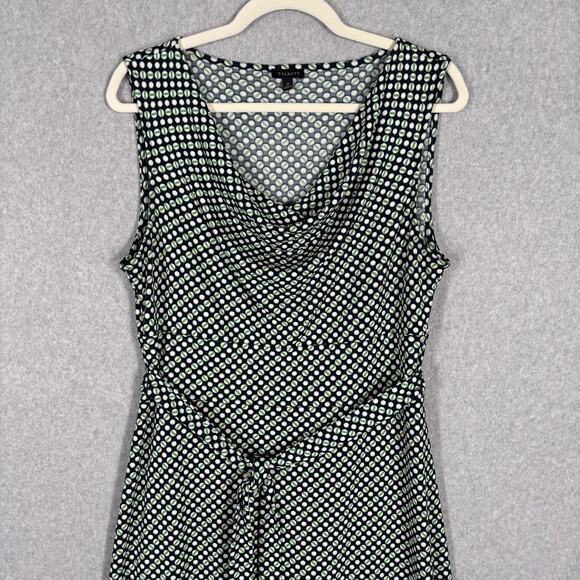 Talbots Dress Medium Midi Green Slinky Knit Cowl Flowy Career Church 50s Mod 60s - Picture 2 of 13